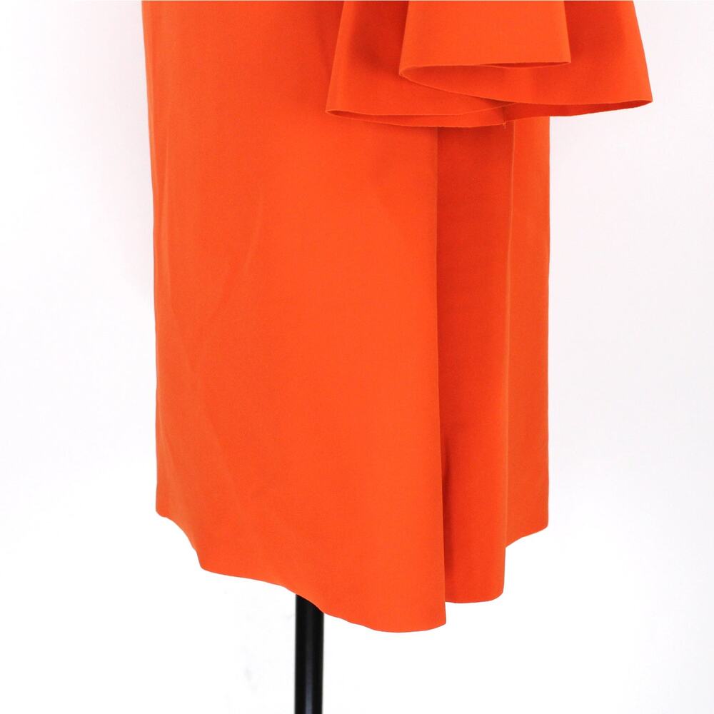 Chiara Boni Orange Bell Sleeve Natalia Boatneck Dress 42 Scuba Knit Shift Mini - Picture 4 of 7